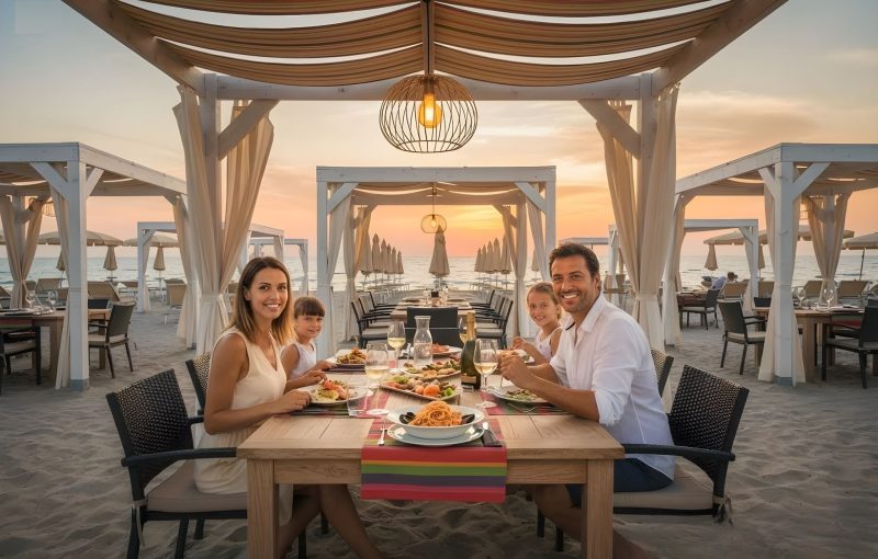 Familienurlab in Rimini - Strandabendessen